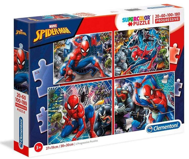 Clementoni Marvel Spider-Man  20+60+100+180 pcs  Supercolor Puzzle