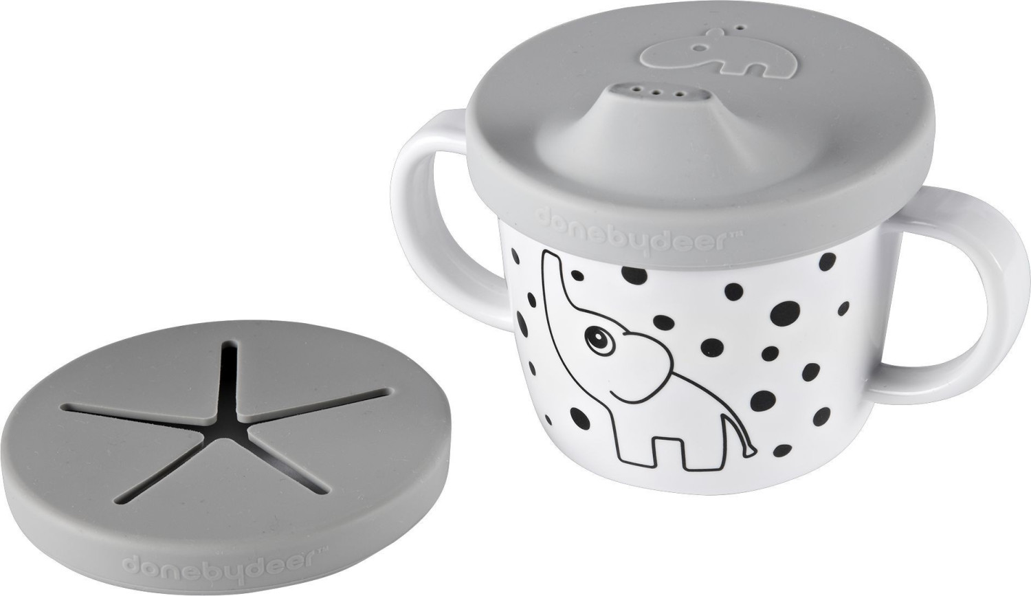 Done by Deer Silicone Spout/Snack Cup elphee grey