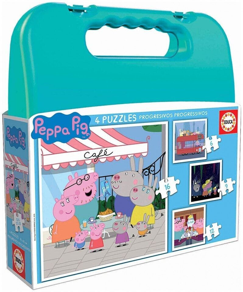 Educa Borrás SUITCASE PROGRESSIVE PEPPA PIG 6+9+12+16