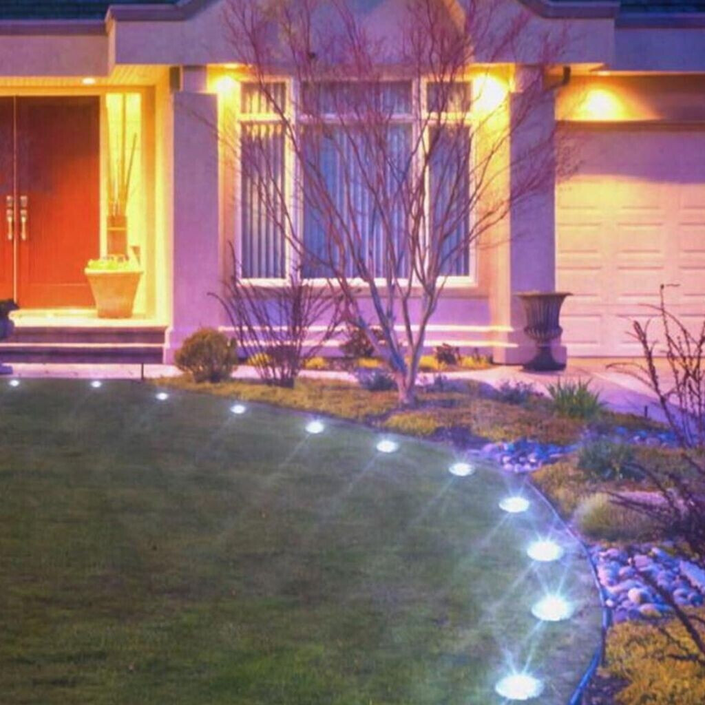 MediaShop LED Solar Disk Lights Ø 11.5 cm Silver Set of 4 (M16943)