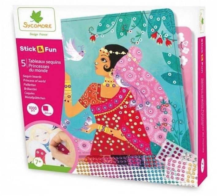 Au Sycomore Stick & Fun Tableaux sequins Princesse du Monde