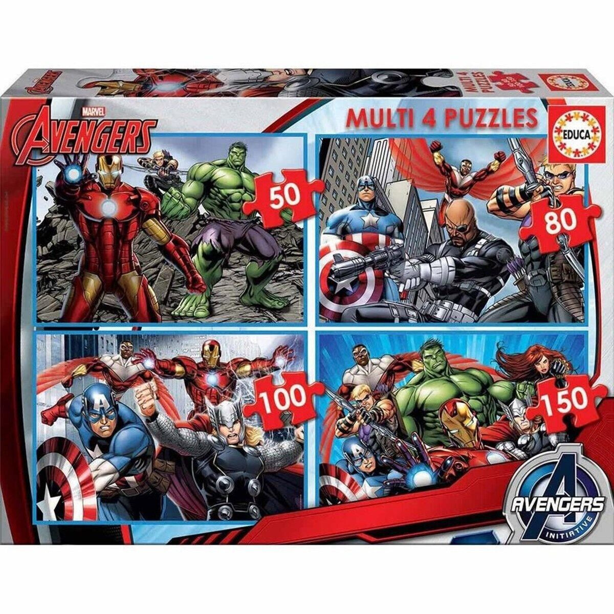 Educa Borrás Multi 4 Avengers 50+80+100+150