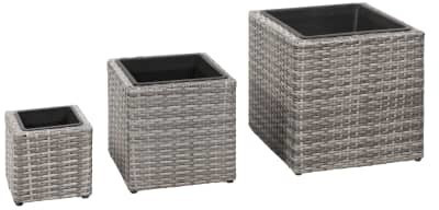 VidaXL Outdoor planters 3 pcs. Braided Resin