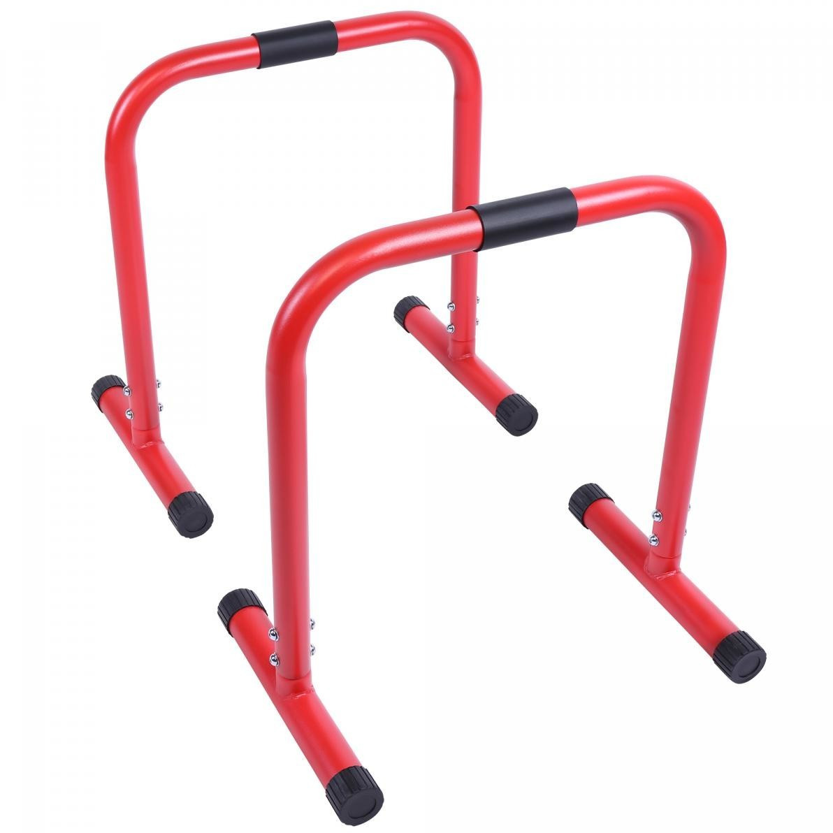 Gorilla Sports Push-Up Stand Bar Parallettes red