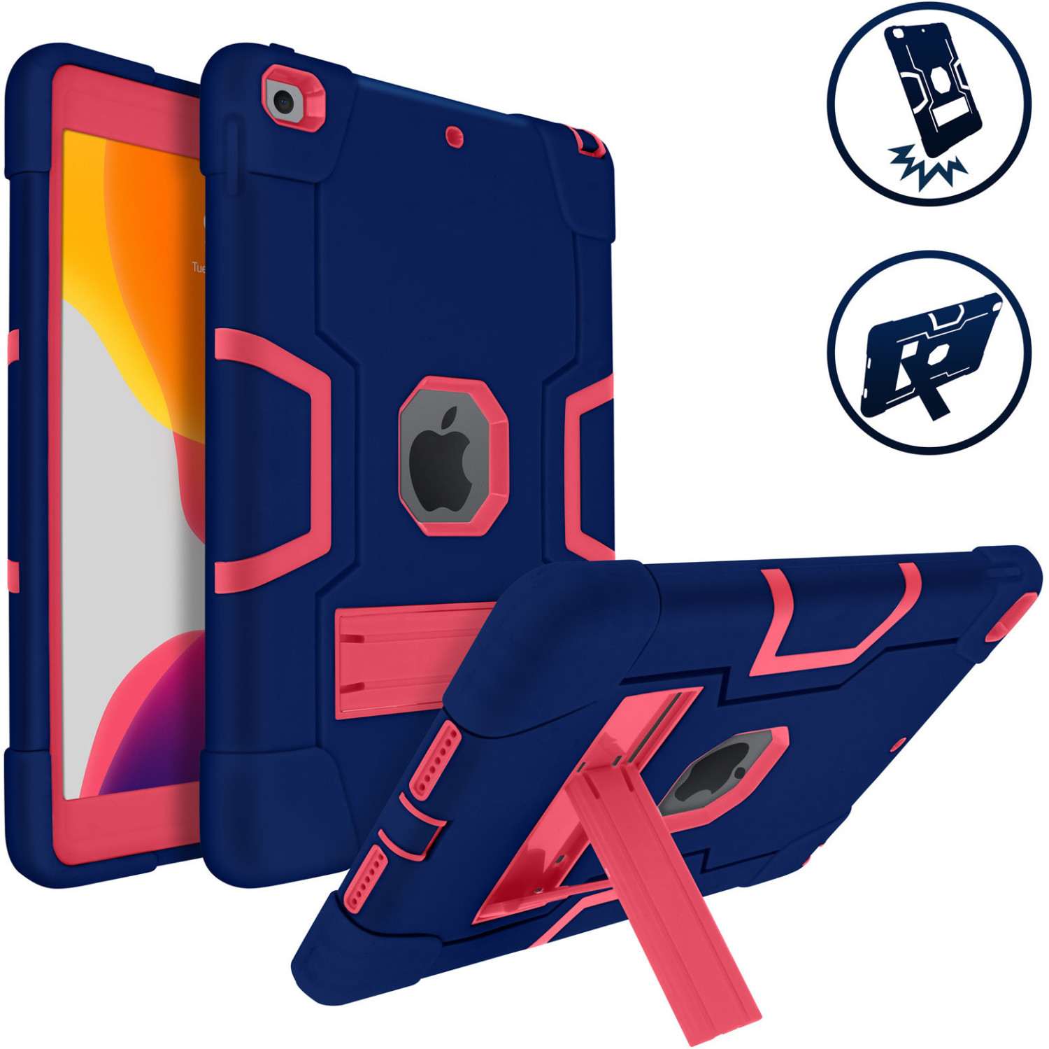 Avizar Hybrid Soft Touch Case iPad 10.2 2019 Darkblue/Pink