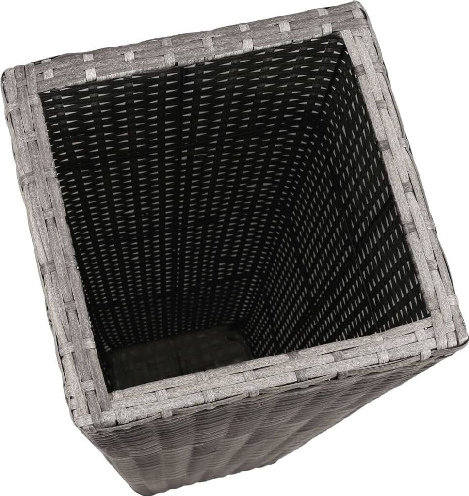 vidaXL 3 Rattan Flower Pots Grey