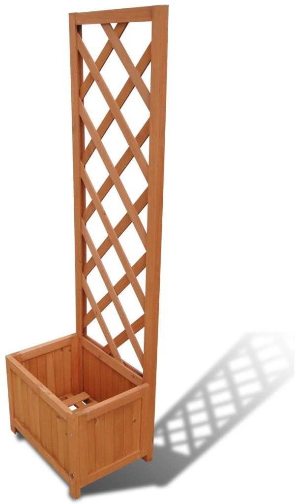 VidaXL Planter with Trellis Solid Acacia Wood 135 x 30 x 40 cm