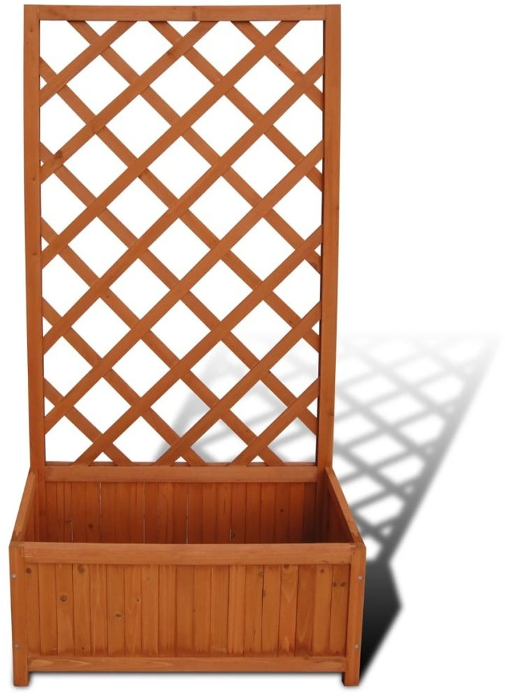 VidaXL Planter with Trellis Solid Acacia Wood 135 x 30 x 70 cm