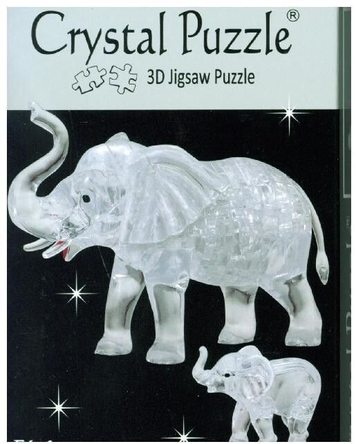 HCM Crystal Puzzle Pair of Elephants 46 Pieces
