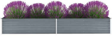 VidaXL Planter Galvanized Steel 240 x 80 x 45 Grey