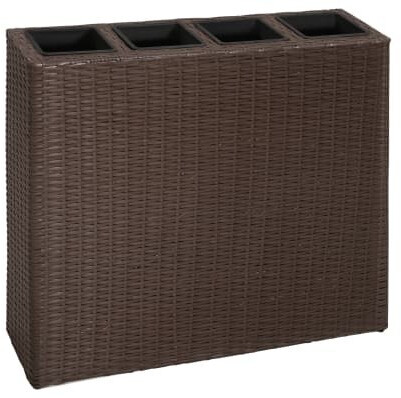 VidaXL Outdoor Planter with 4 pots Braided Resin