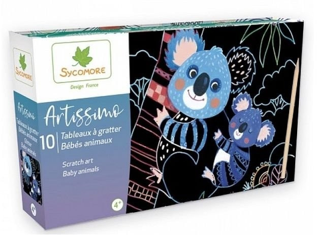 Au Sycomore Artissimo Tableaux à gratter Bébés Animaux