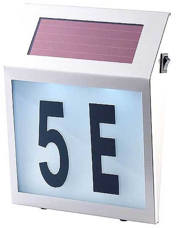 Lunartec Solar-Powered House Number Sign (NX6508-944)