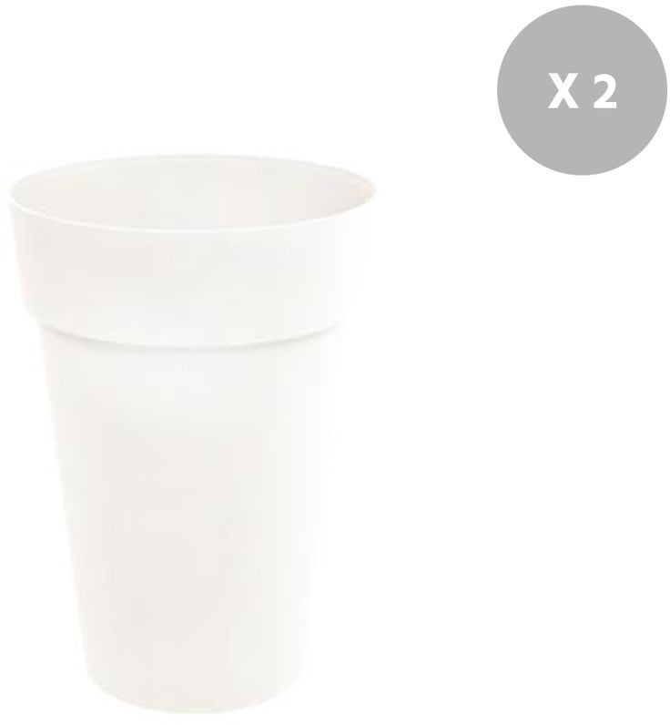 EDA Lot de 2 pots Toscane Ø 44 cm 50 L blanc