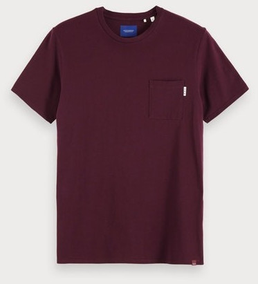 Scotch & Soda Basic T-Shirt with Breast Pocket enamel purple