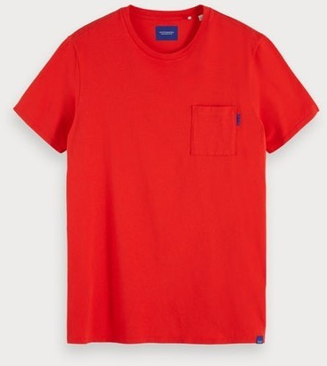 Scotch & Soda Basic T-Shirt with Breast Pocket red clash