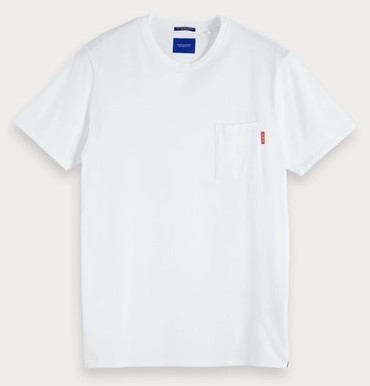 Scotch & Soda Basic T-Shirt with Breast Pocket white (153621-0006)