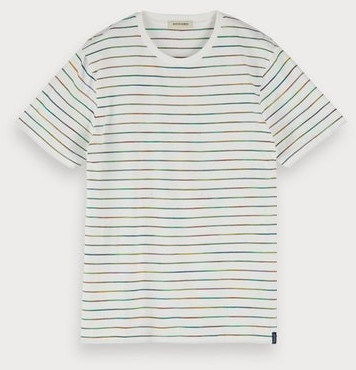 Scotch & Soda Striped Space Dye-T-Shirt combo white (153548)