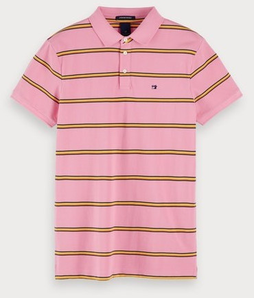 Scotch & Soda Striped Piqué-Poloshirt combo a