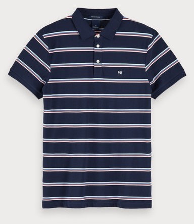 Scotch & Soda Striped Piqué-Poloshirt combo b