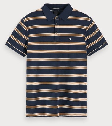 Scotch & Soda Striped Piqué-Poloshirt combo e