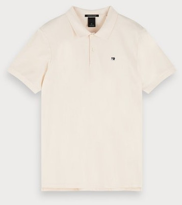 Scotch & Soda Classic Polo Shirt Cotton Piqué ecru