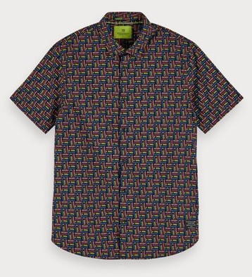 Scotch & Soda Short Sleeve Shirt Printed Regular Fit combo g