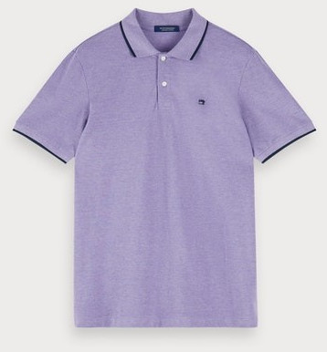 Scotch & Soda Meliertes Poloshirt Cotton Piqué electric purple melange (155459)