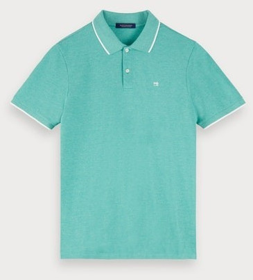 Scotch & Soda Poloshirt Cotton Piqué emerald melange (155459)