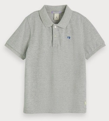 Scotch & Soda Poloshirt Cotton Piqué grey melange