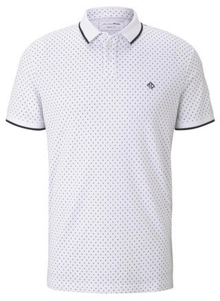 Tom Tailor Denim Poloshirts white small diamond dot print (1017681)