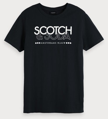 Scotch & Soda T-Shirt with Artwork-Logo black