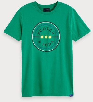 Scotch & Soda T-Shirt with Artwork-Logo pigment green