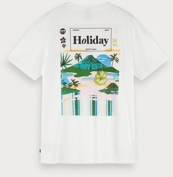 Scotch & Soda T-Shirt with Artwork-Print ecru (155383)
