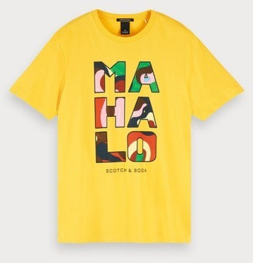 Scotch & Soda T-Shirt with Artwork-Print ochre spice (155383-3501)