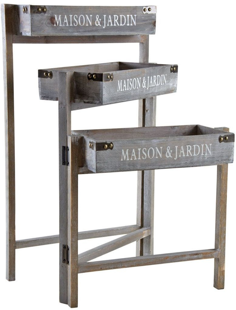 Aubry Gaspard Jardinière triptyque en bois teinté