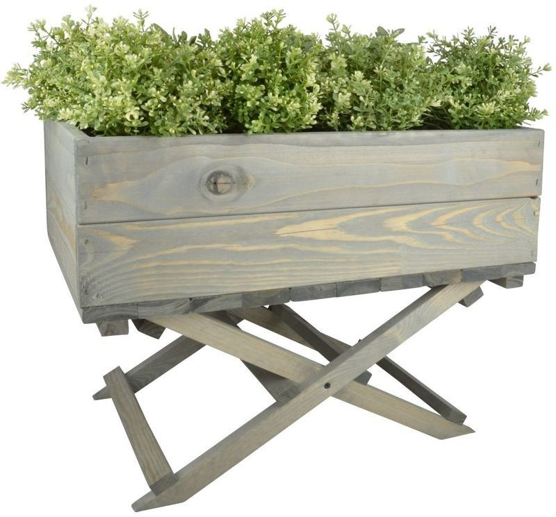 Esschert Jardinière sur pied pliable en pin naturel