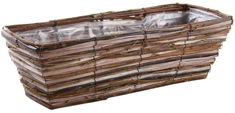 Aubry Gaspard jardinière osier brut et bois