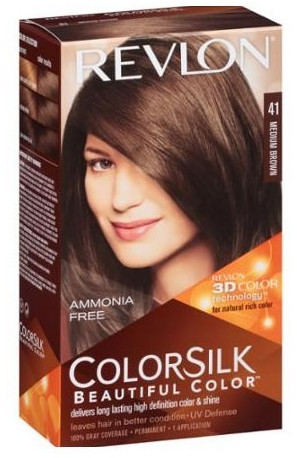 Photos - Hair Dye Revlon Colorsilk Beautiful Color 41 Medium Brown 