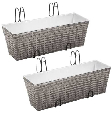 VidaXL Balcony planter 2 pcs. Braided Resine
