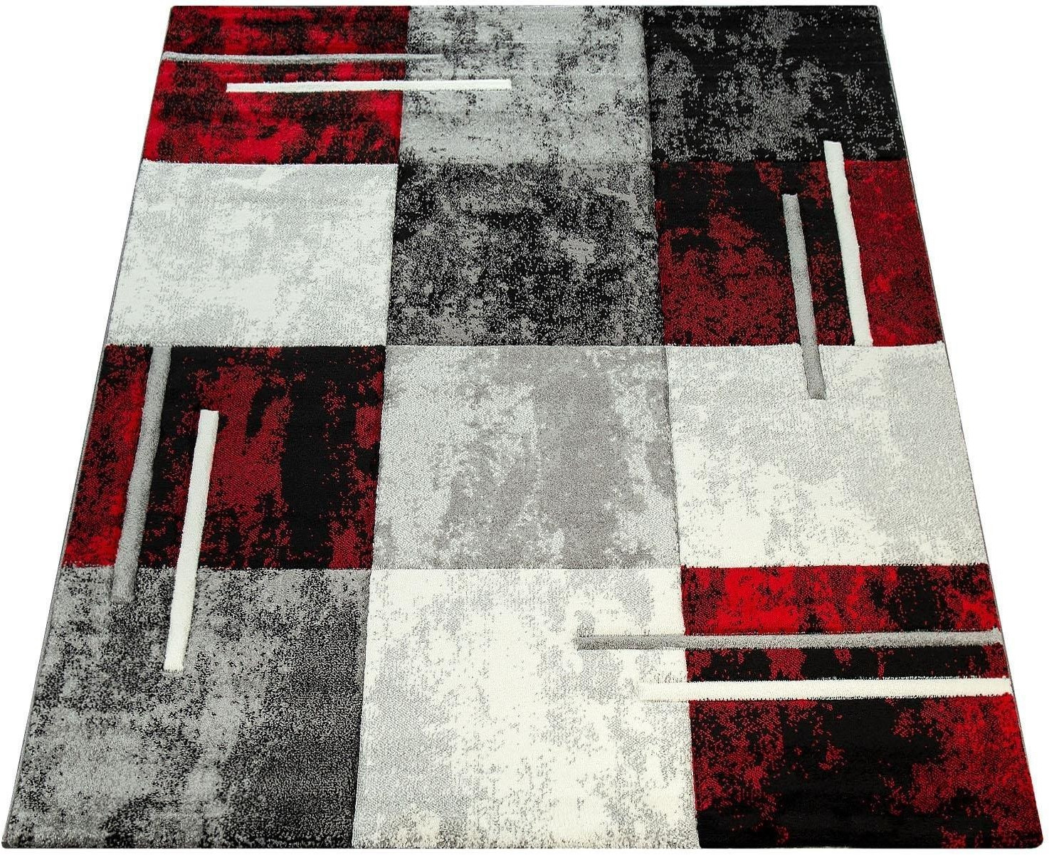 Paco Home Diamond 200x290cm Red/Grey