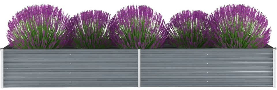 VidaXL Planter Galvanized Steel 320x80x45cm Grey