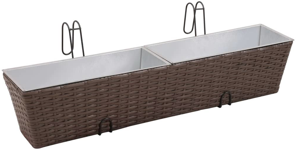 VidaXL Lot de 2 bacs à fleuts trapèze 80 cm