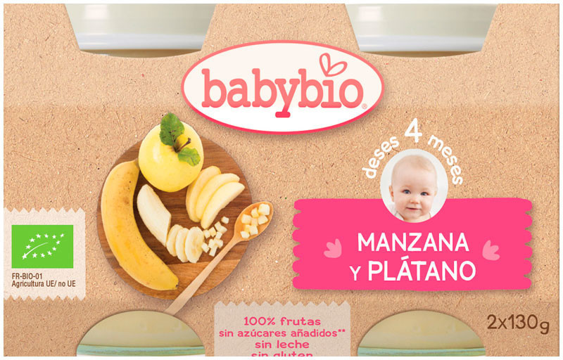 Babybio Apple and banana (2 x 130g)