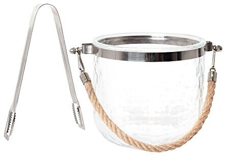 Saveur & Dégustation Ice bucket with tongs 1 liter, glass, transparent, 16.5 x 13.3 x 11.8 cm