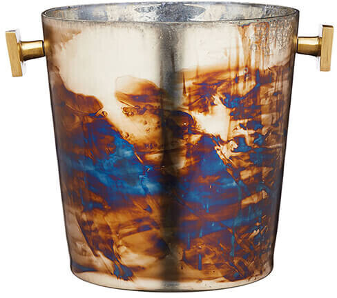 Kitchen Craft Mercurial Glass ice bucket with zinc firing BCICBUCMERCGLS