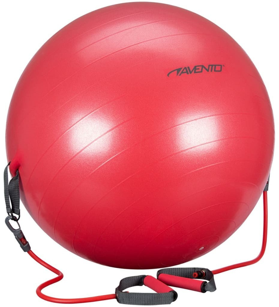 Avento Ballon de fitness avec tubes de résistance 65 cm rouge (41TO-ROG-65)