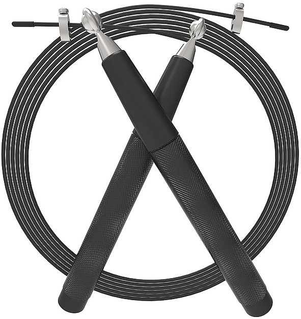LeoGreen Corde à sauter lestée avec 4 poids de 30 g noir