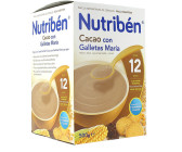 Nutribén Pack de Papillas 8 Cereales con un Toque de Miel y Galletas María,  Sin Aceite de Palma, Alimento para Bebés, desde los 6 Meses, Pack de 2 x