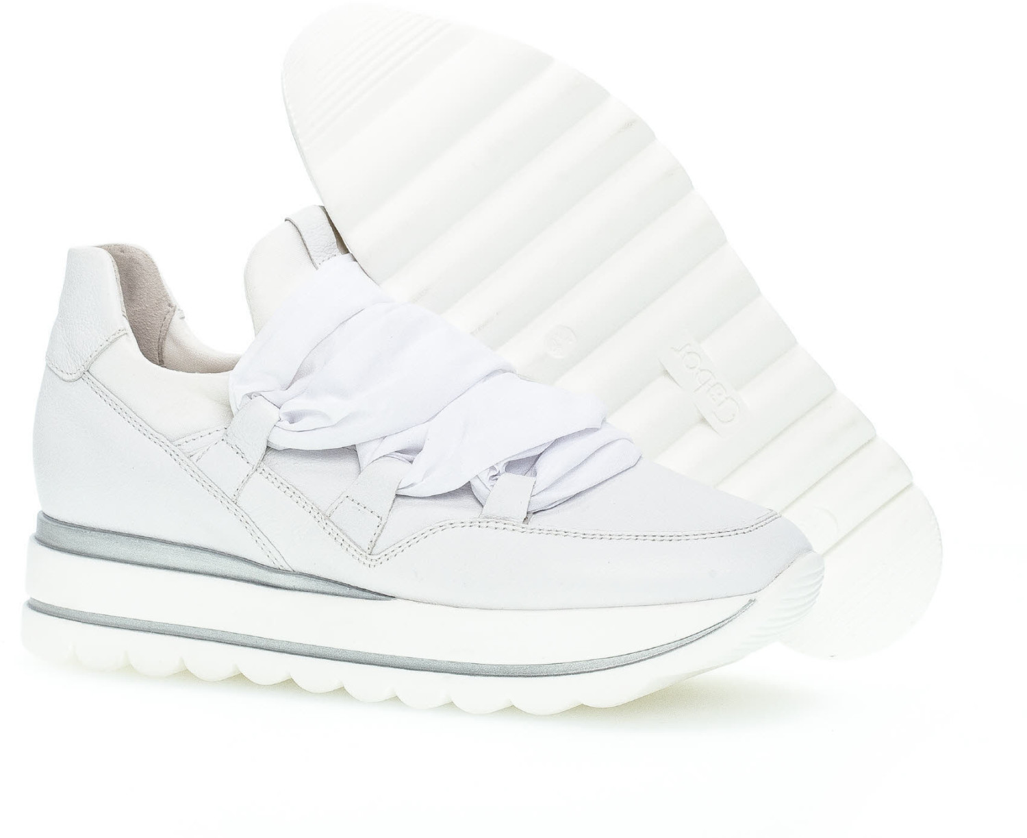 white gabor trainers